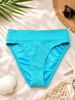 BCBG• NWT• small• high‎ waisted• bikini bottom• aqua blue (WA-505)